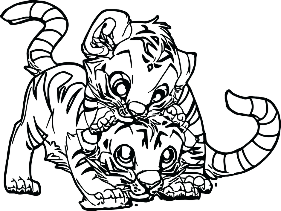 Раскраска для девочек тигренок