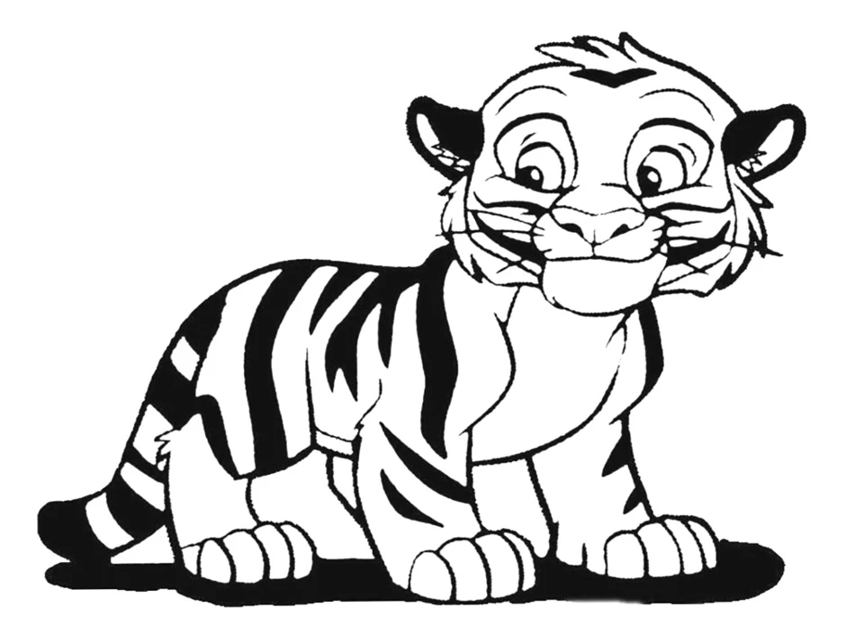 Раскраска с тигром