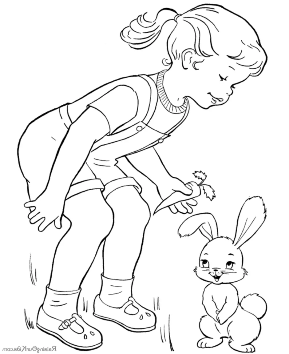 Заяц раскраска для детей