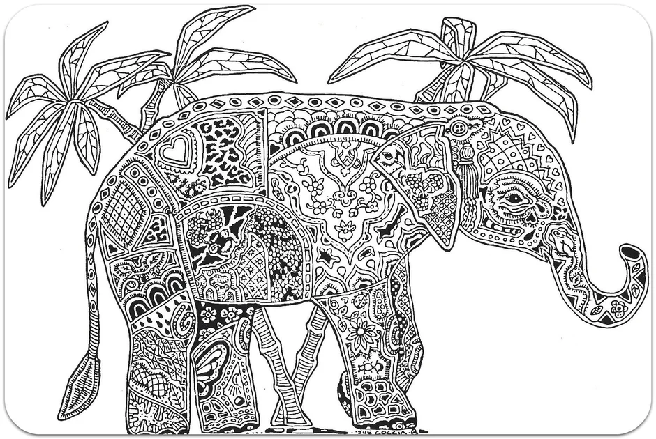 Раскраска антистресс слон