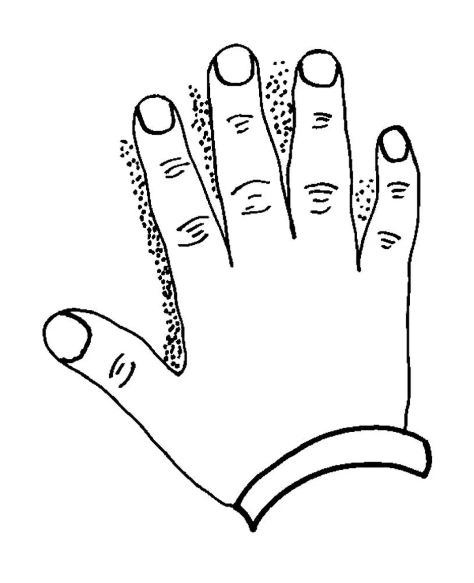 Рука раскраска для детей
