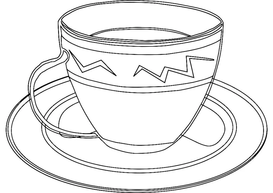 Чайная чашка рисунок