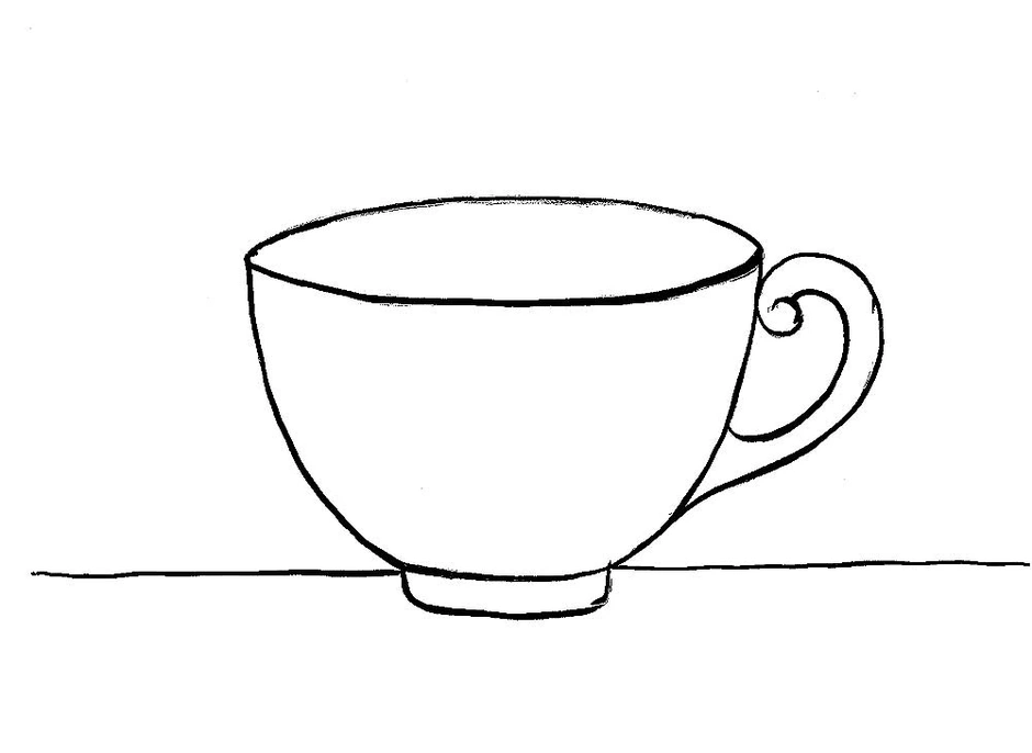 Чашка шаблон для рисования