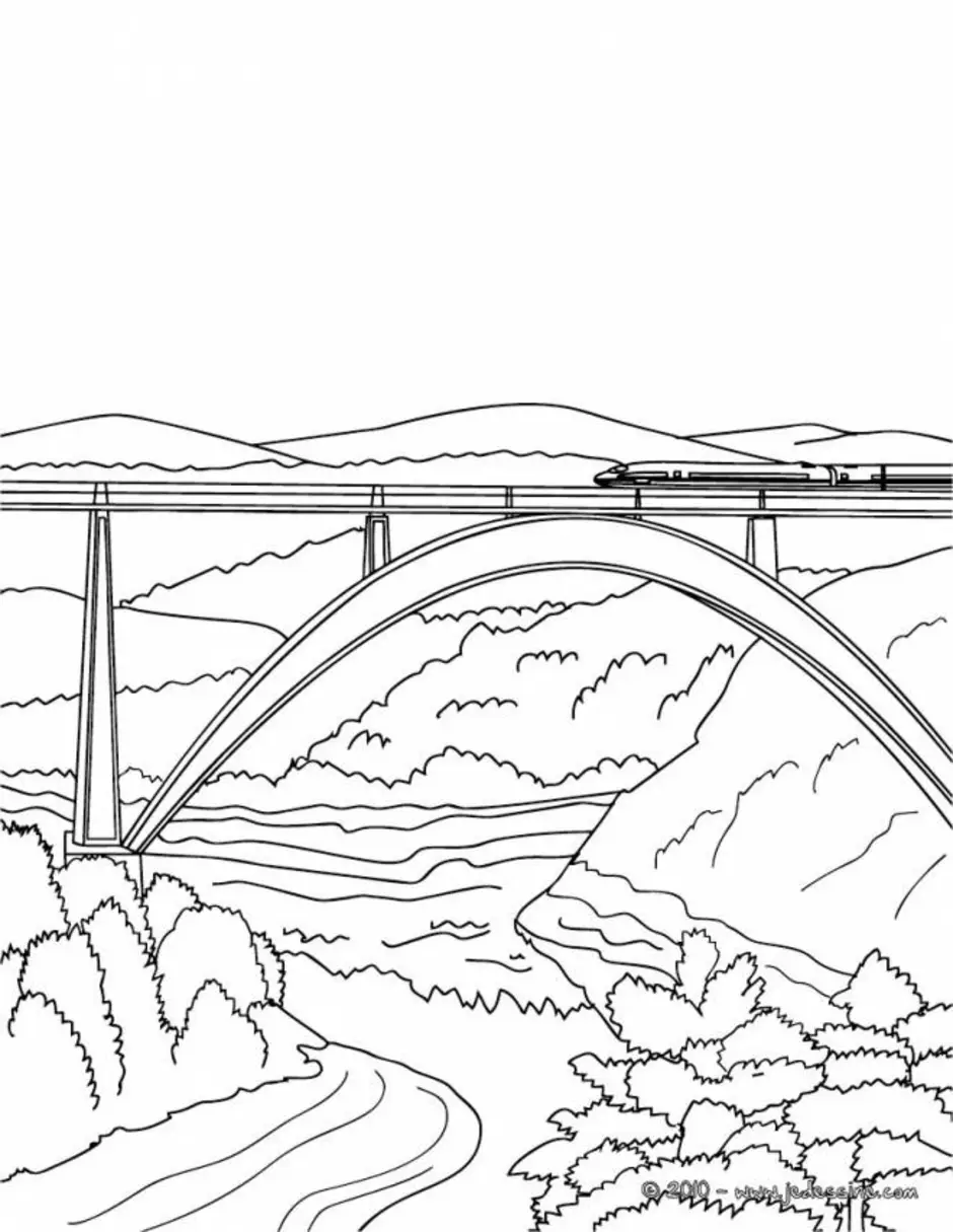 Крымский мост раскраска. Мост раскраска. Мосты для рисования. Раскраска. У реки. Пейзаж карандашом раскраска.