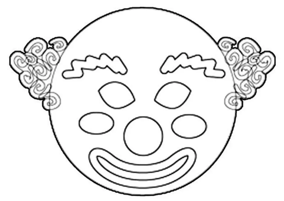 Рисование маска клоуна. Маска клоун раскраска для детей. Театральная маска клоуна. Раскраска маска для лица.
