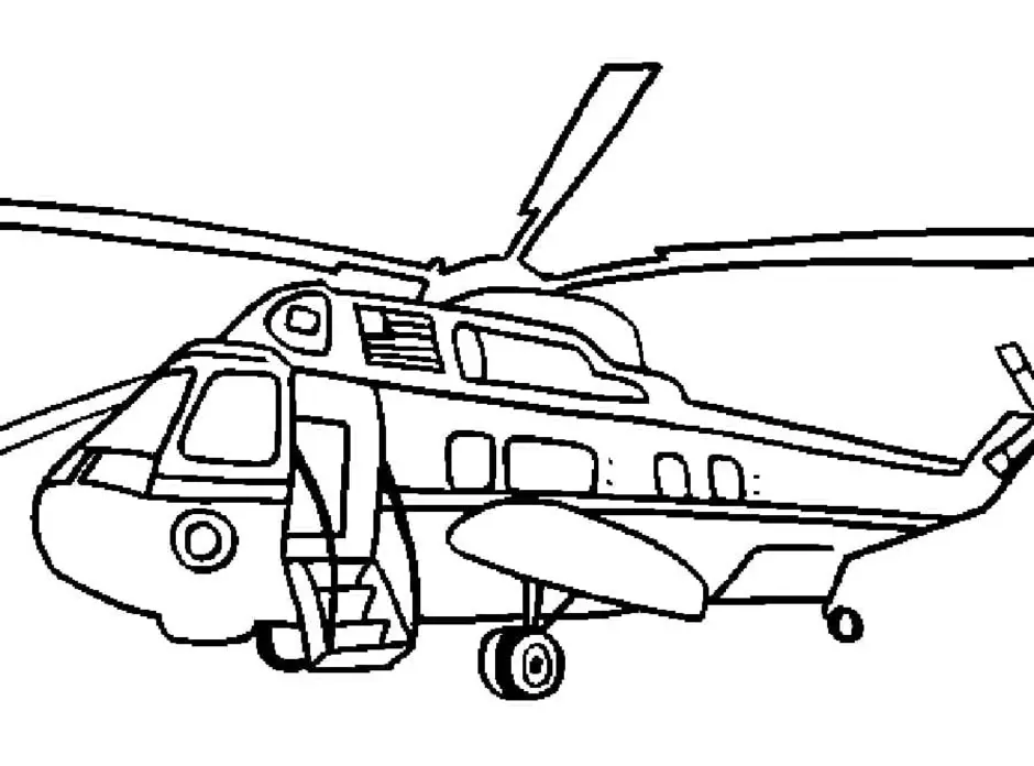 Раскрасска военный вертолёт