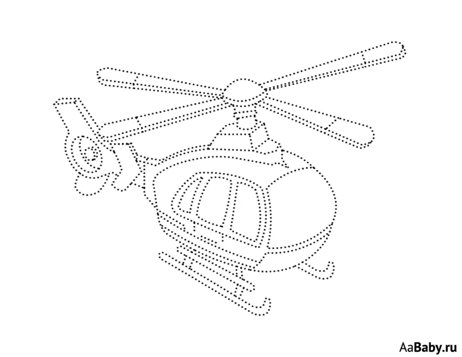 Вертолет по точкам для детей