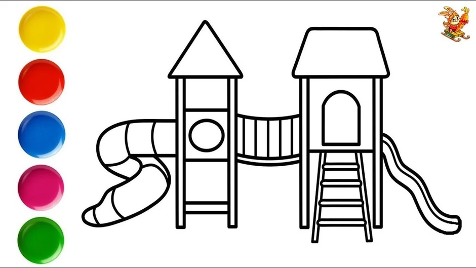 Детская площадка раскраска для детей