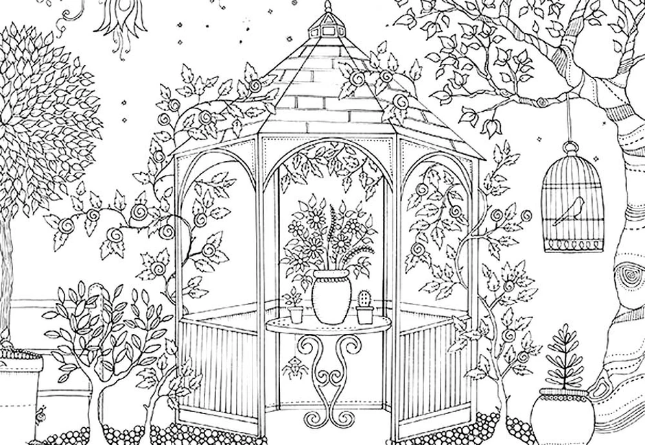 Раскраска таинственный сад джоанна басфорд