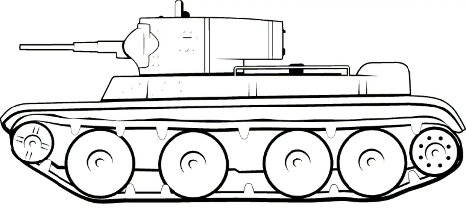 Т 34 в профиль рисунок