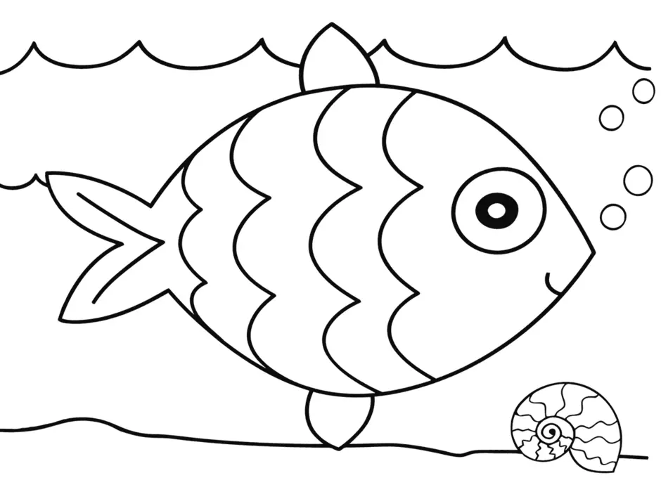 Рыбка раскраска для детей для аппликации