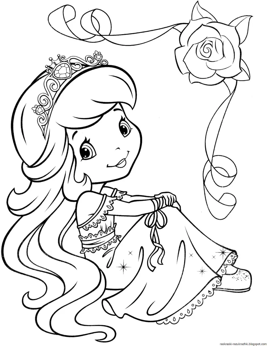 Раскраски для девочек шарлотта земляничка принцесса