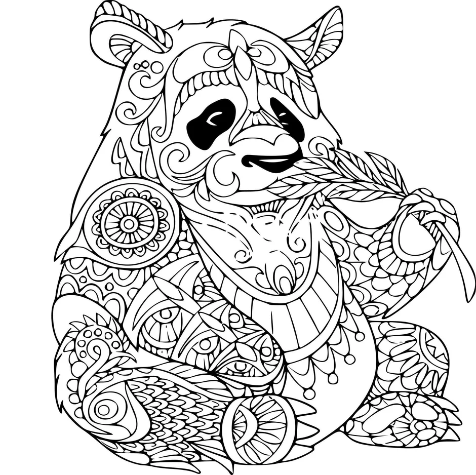 Раскраска для девочек антистресс панда