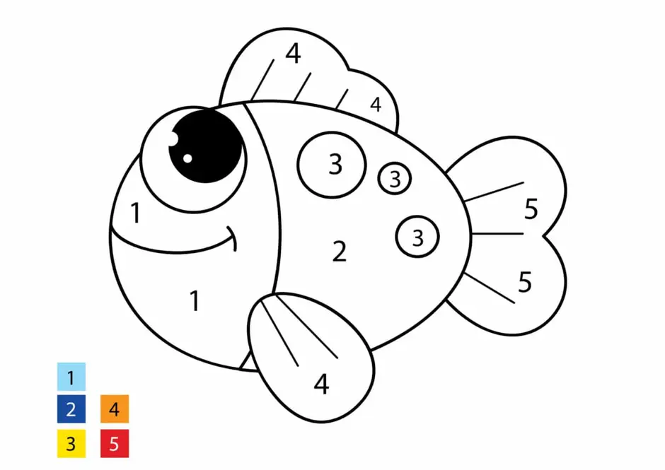 Fish coloring by numbers