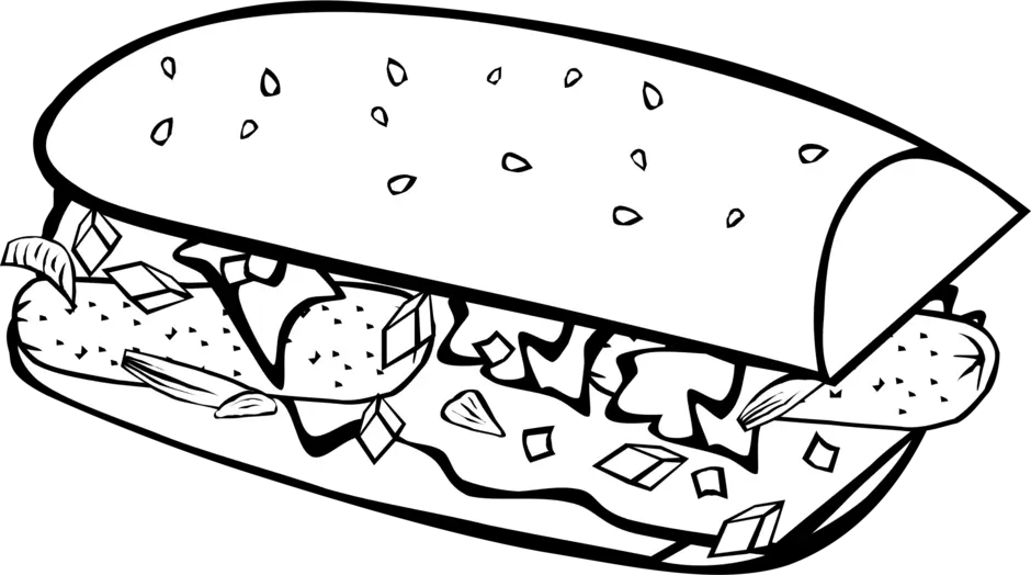 Бутерброд открытый раскраска