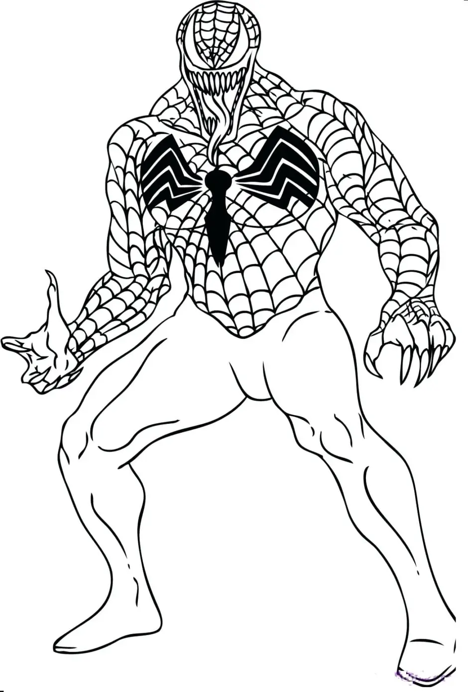 Человек паук веном раскраска