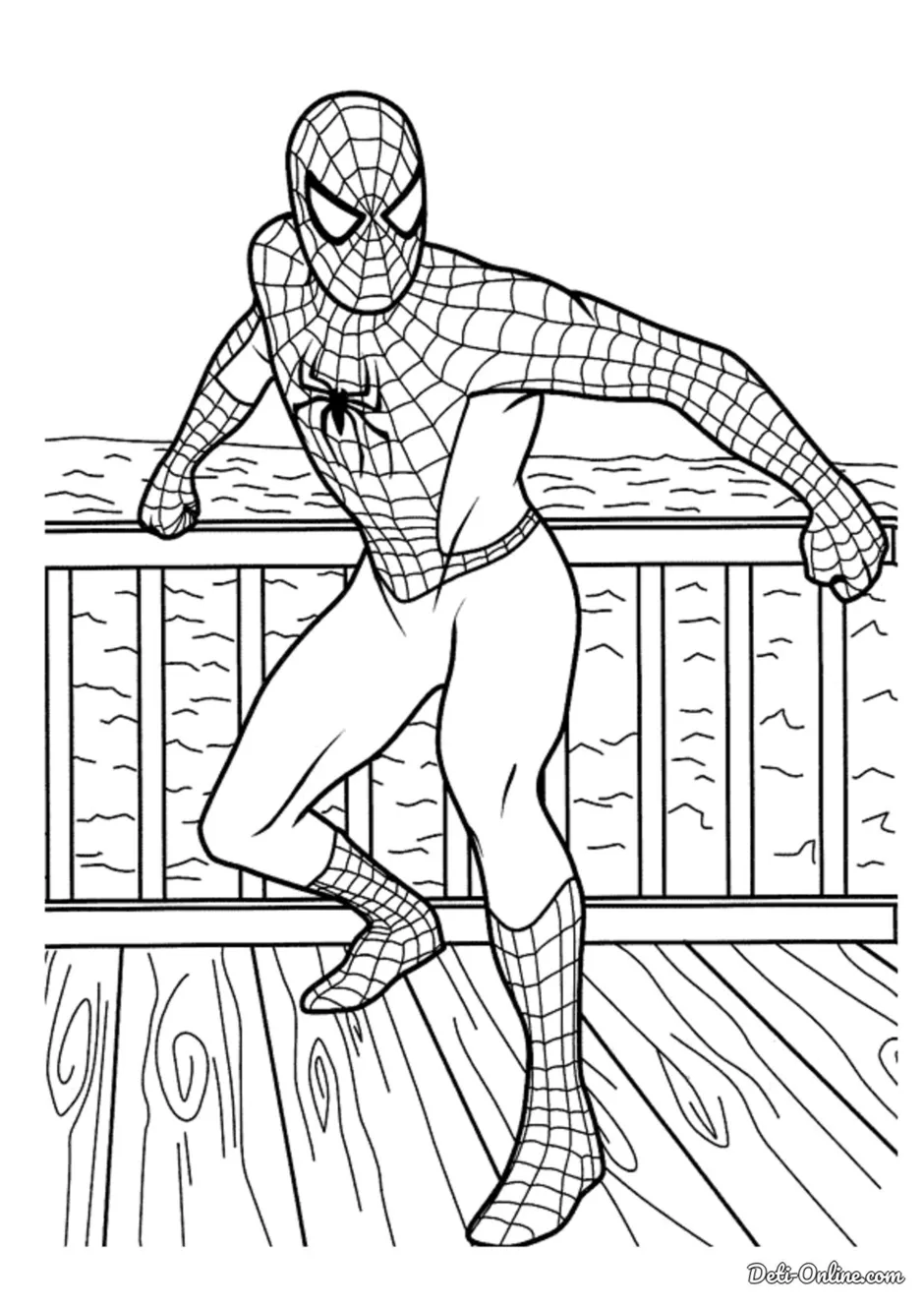 Человек паук раскраска для детей