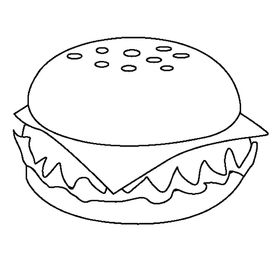 Гамбургер раскраска для детей