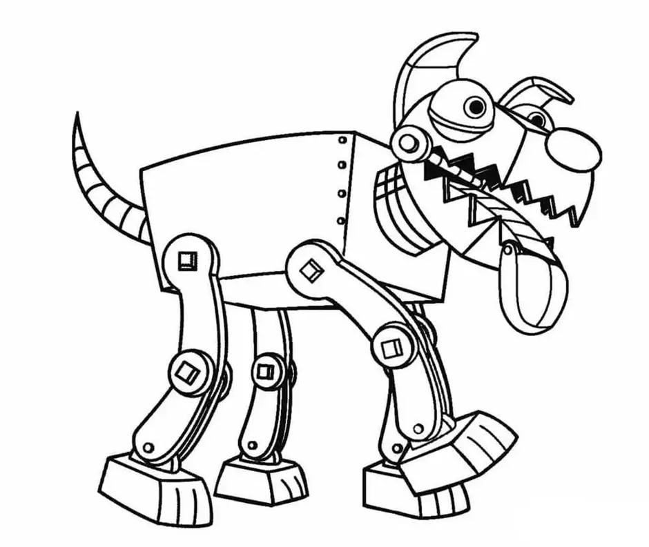 Раскраска робот собака