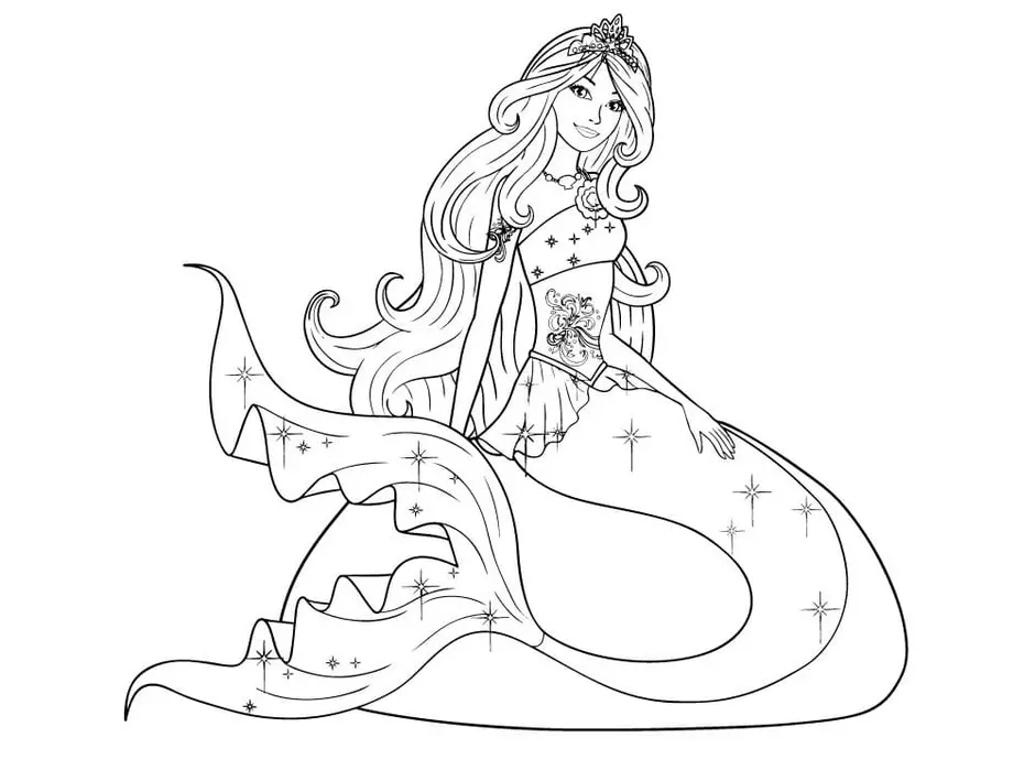 Раскраска принцесса русалка
