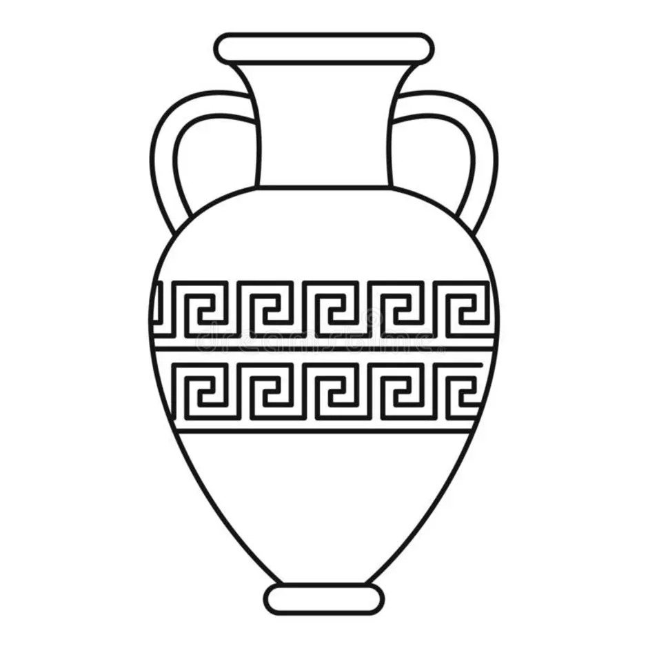 Древняя греция вазы амфоры контур