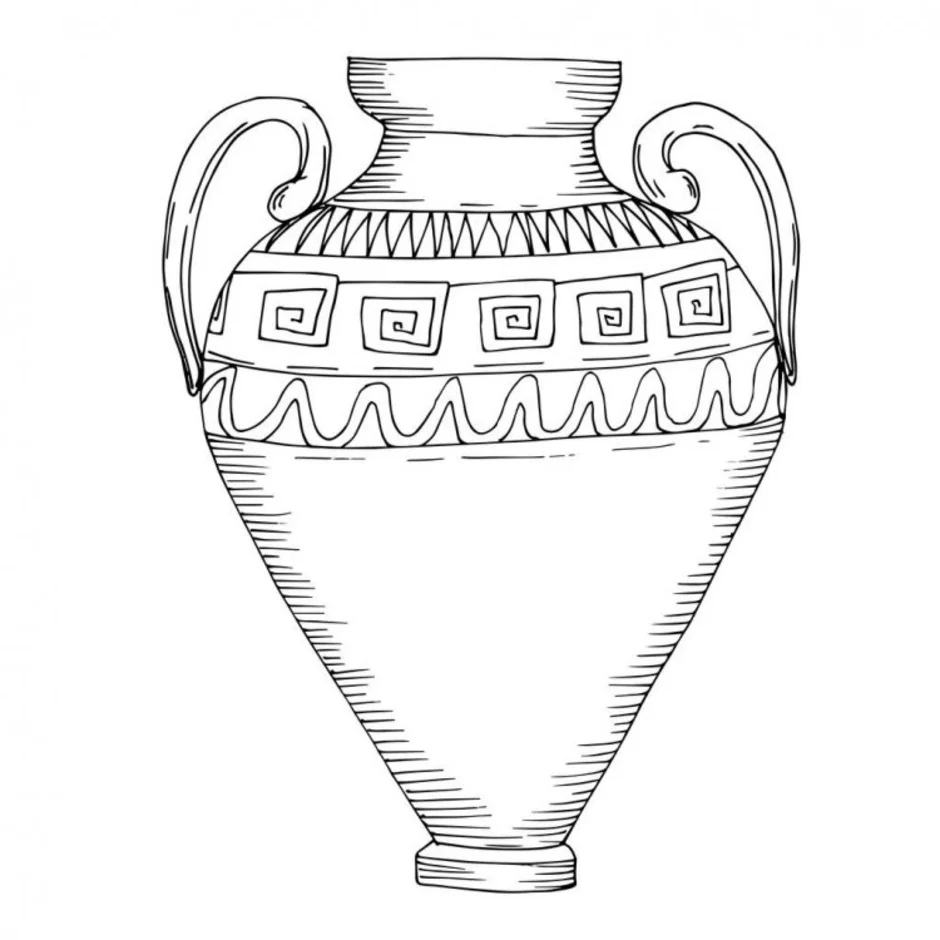 Амфора ваза древней греции карандашом