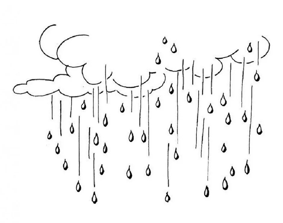 Раскраска дождь для детей