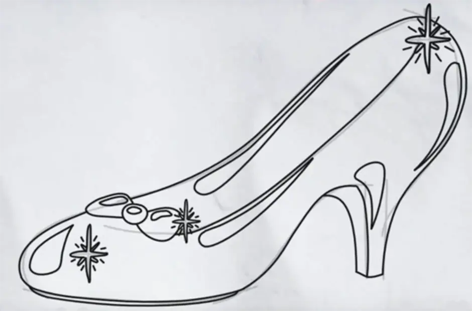 Рисование туфелька для золушки