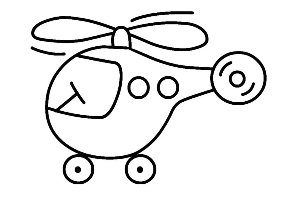 Раскраска для детей вертолет