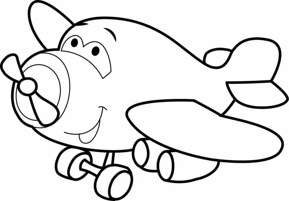 Раскраска самолет для малышей