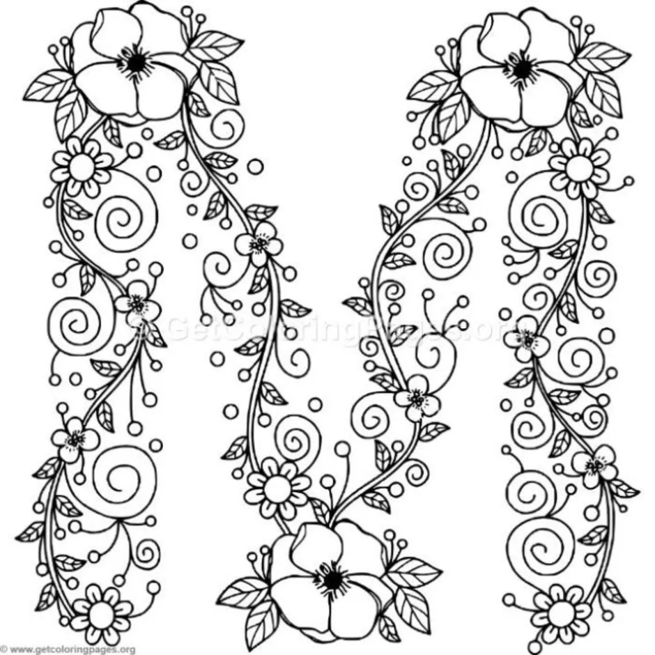Буквы с цветочным орнаментом