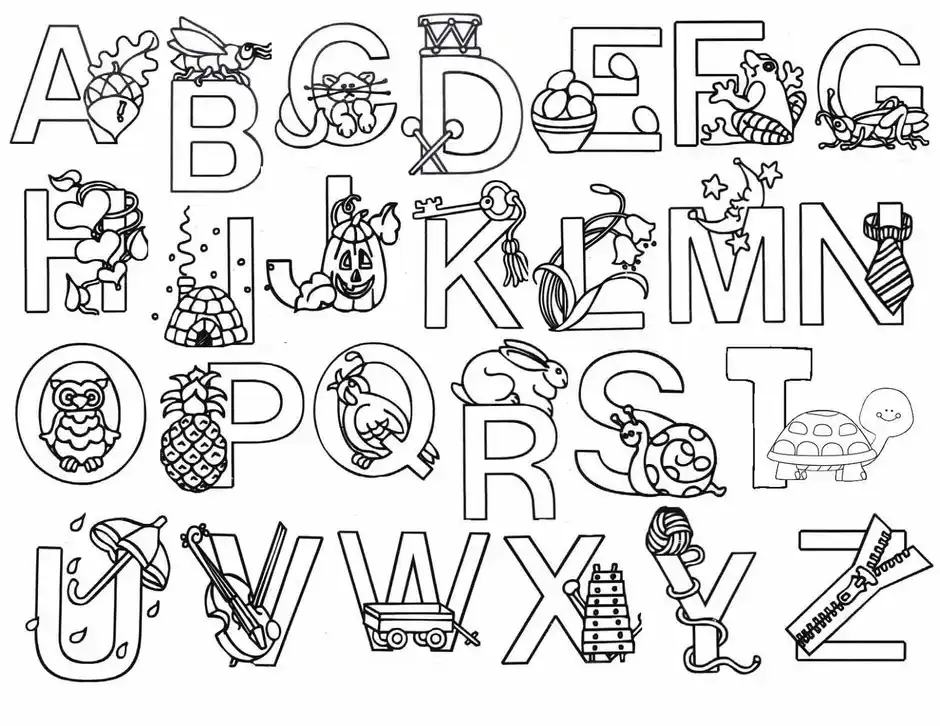 Английские буквы раскраска