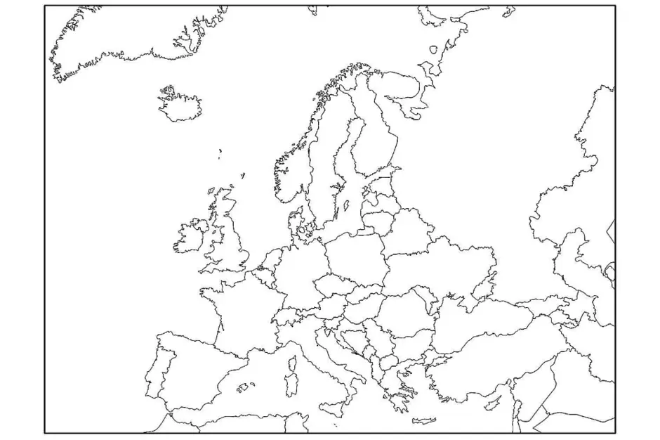 Карта европы контурная