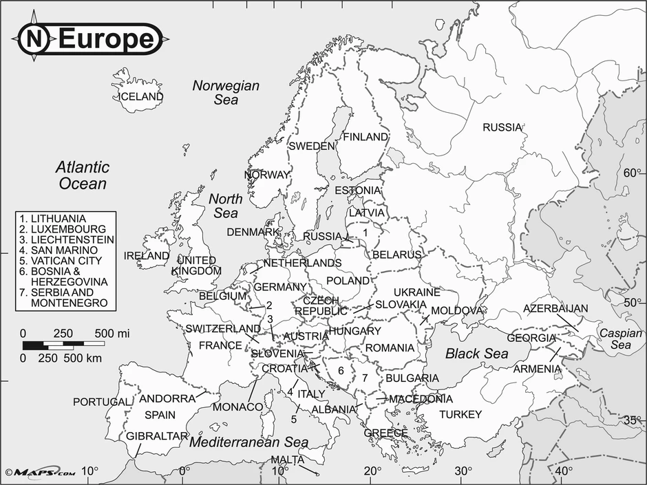 Европа карта