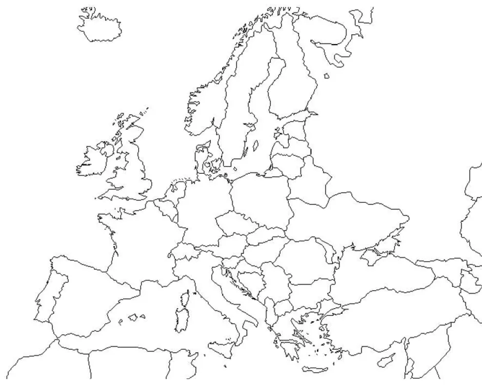 Контурная карта европы