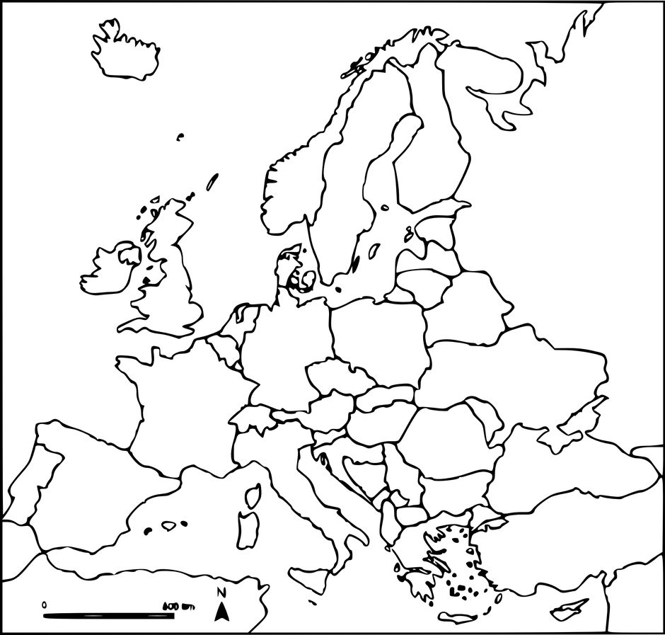 Политическая карта зарубежной европы пустая