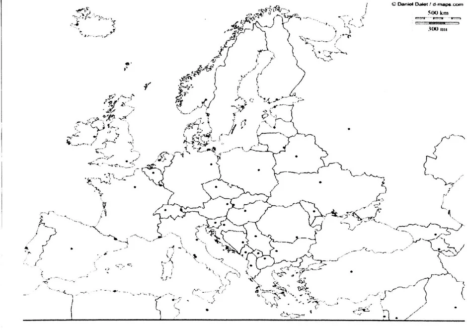 Контурная карта европы со странами