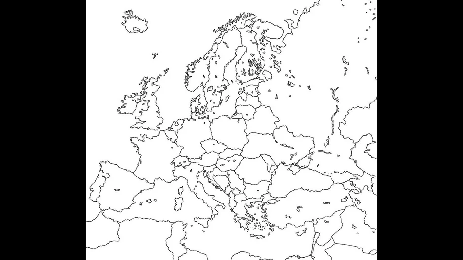 Политическая карта европы контурная карта