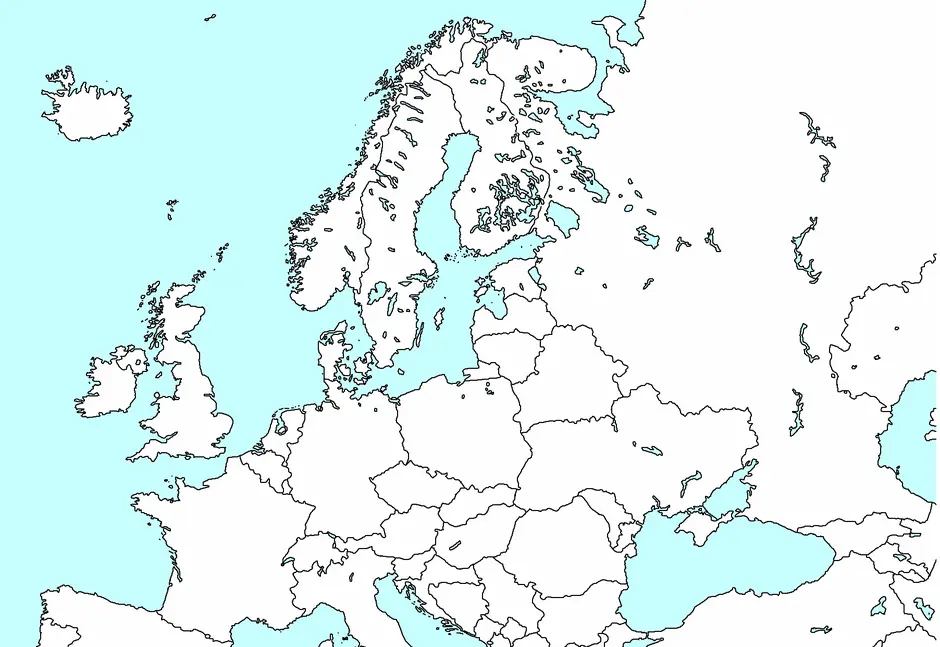 Контурная карта европы