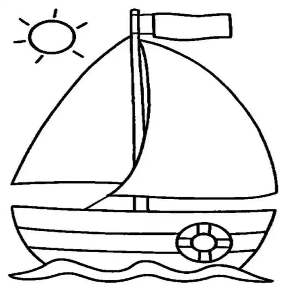 Корабль рисунок для детей карандашом