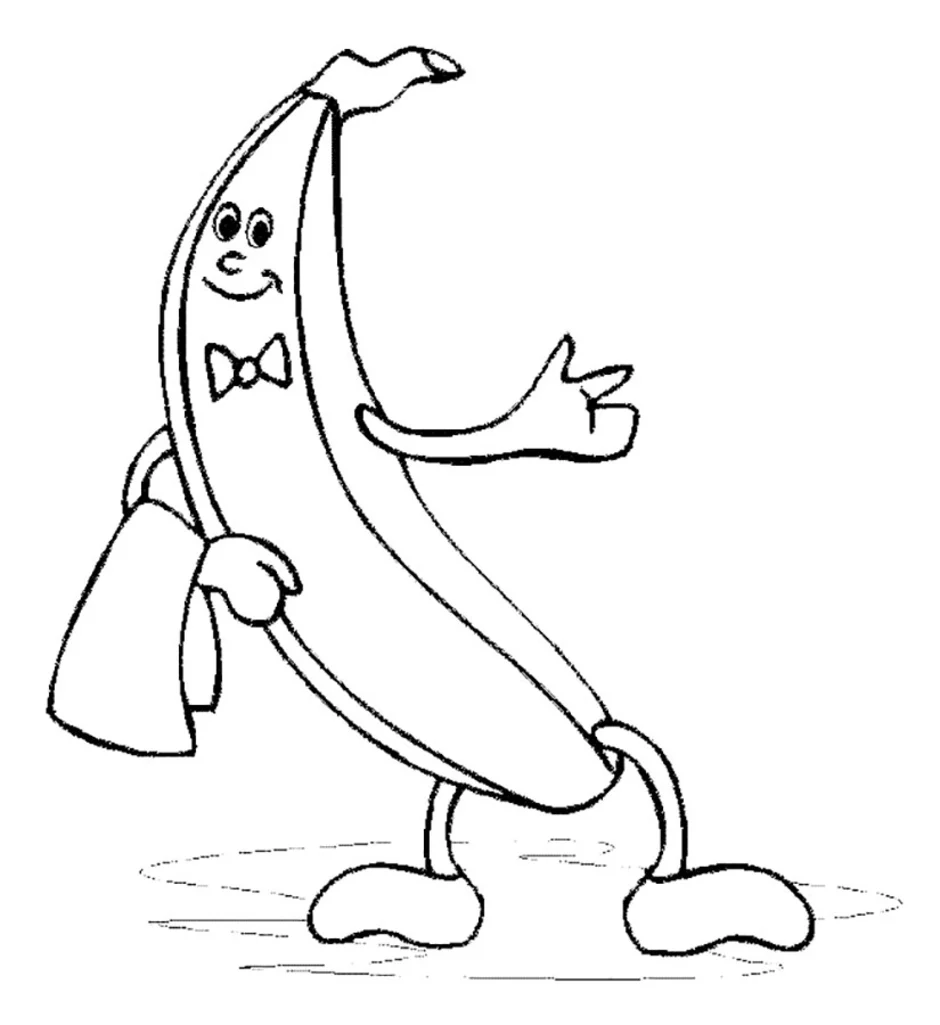 Раскраска веселый банан