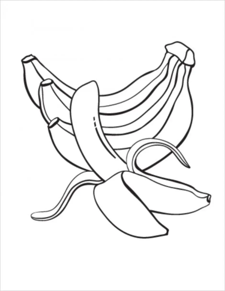 Банан раскраска для детей