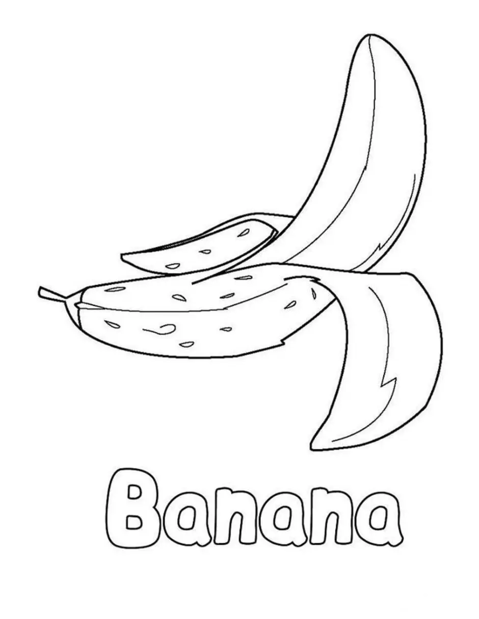 Раскраска для детей банан