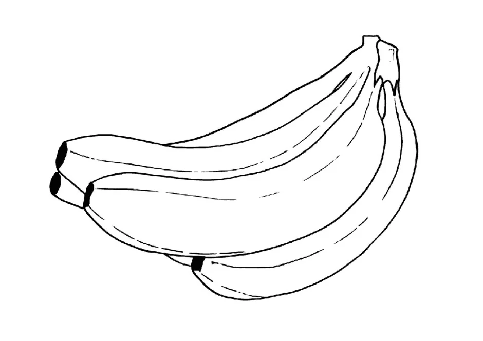 Банан рисунок раскраска