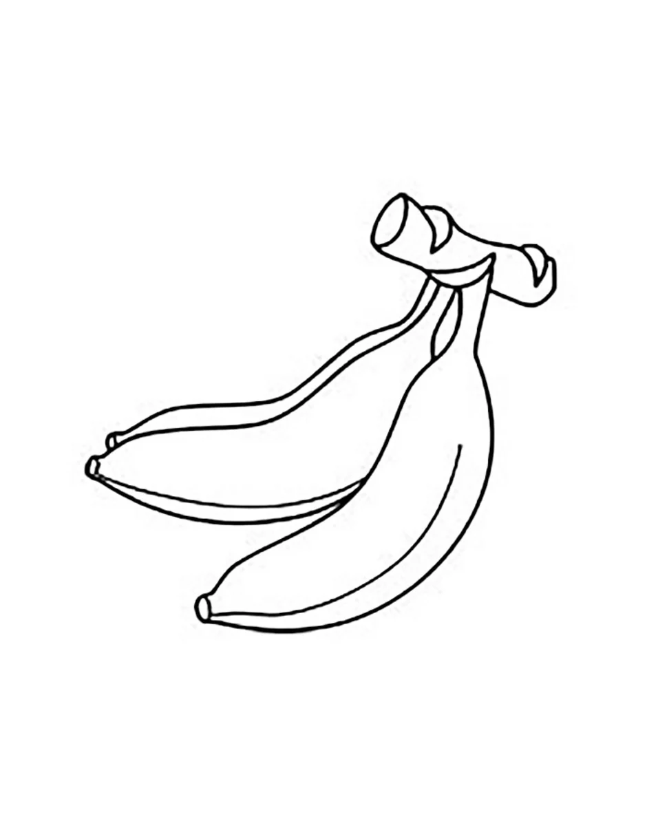 Контур банана для раскрашивания