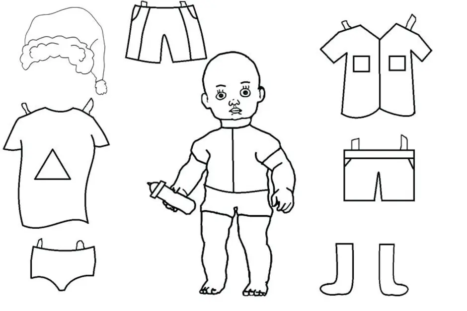 Шаблон куклы для вырезания из бумаги распечатать. Трафарет куклы. Раскраска кукла мальчик с одеждой. Мальчик с одеждой для вырезания. Одежда для куклы раскраска для детей.