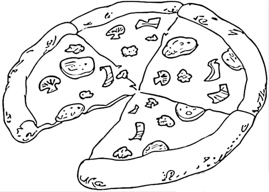 Пицца рисунок раскраска