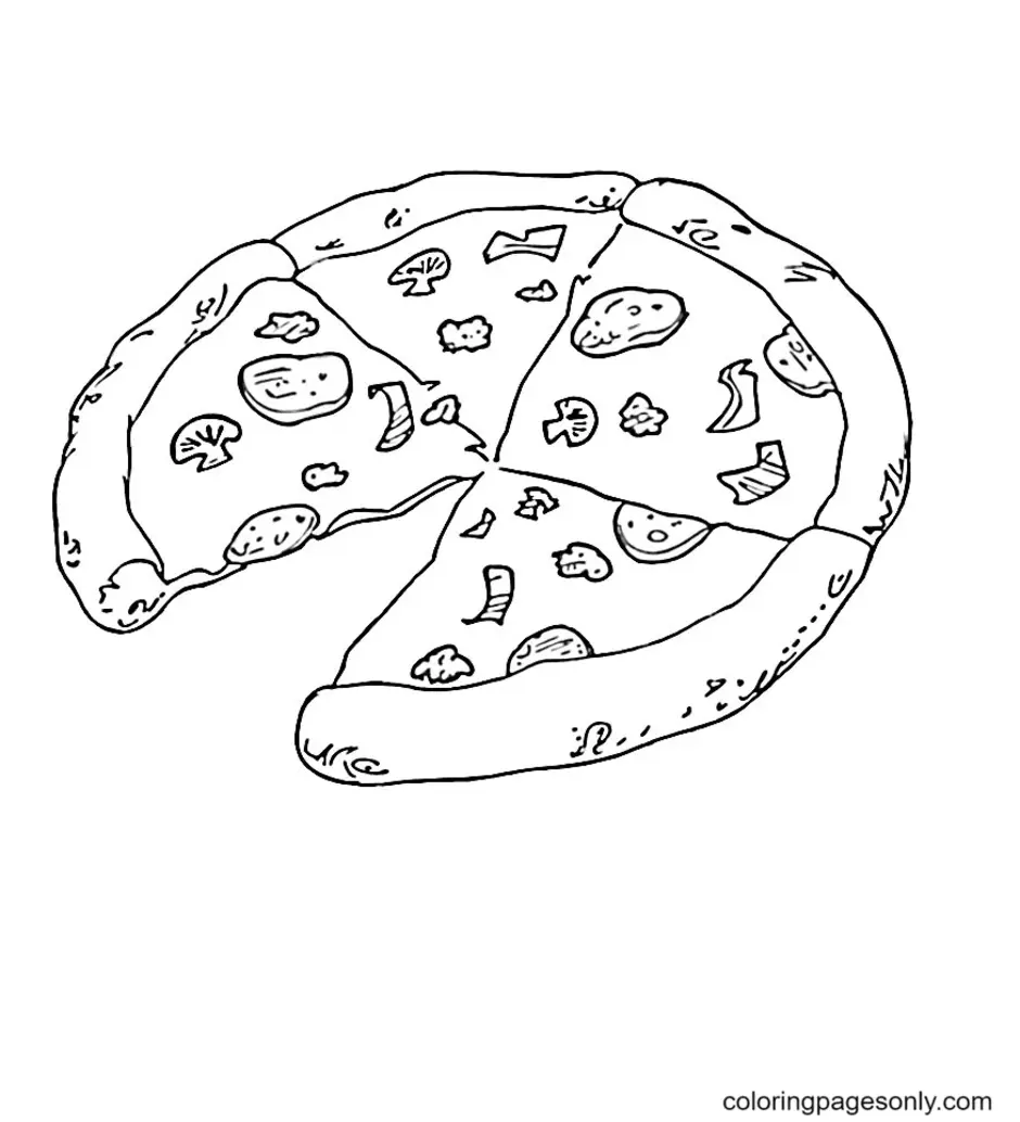 Пицца раскраска