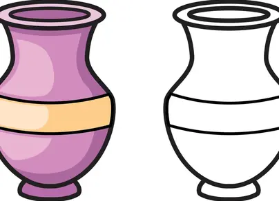 Раскраска ваза без цветов