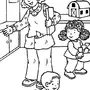 Раскраска воспитатель и дети в детском саду